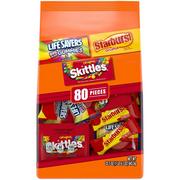 Skittles, Starburst, & Life Savers Gummies Fun Size Variety Bag, 22.7oz, 80pc