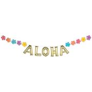 Air-Filled Gold Aloha Balloon Banner, 20ft