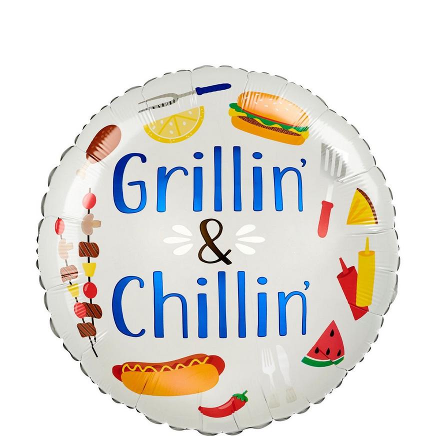 Grillin' & Chillin' Summer BBQ Foil Balloon, 17in