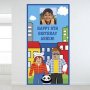 Custom Party Town Cardboard Photo Backdrop, 3.8ft x 7.25ft