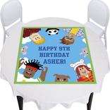 Custom Party Town Vinyl Square Table Topper, 40in x 40in