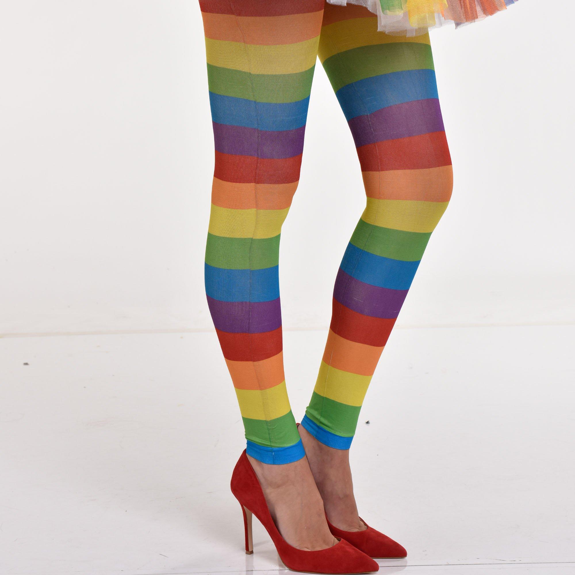 Adult Rainbow Footless Tights