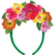 Multicolor Hibiscus Flower Fabric & Plastic Headband