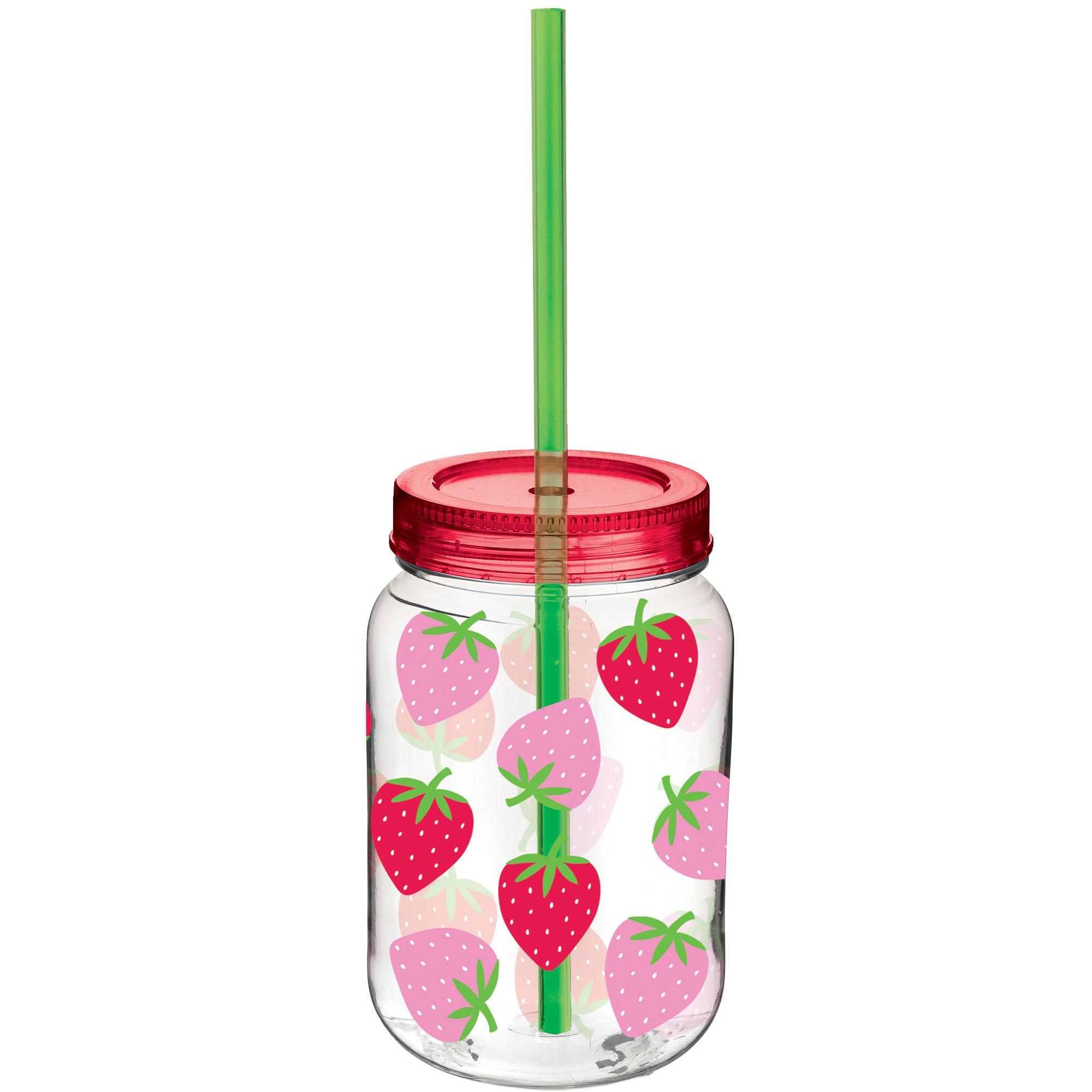 16oz. Patriotic Mason Jar Cups with Straws, 6ct.