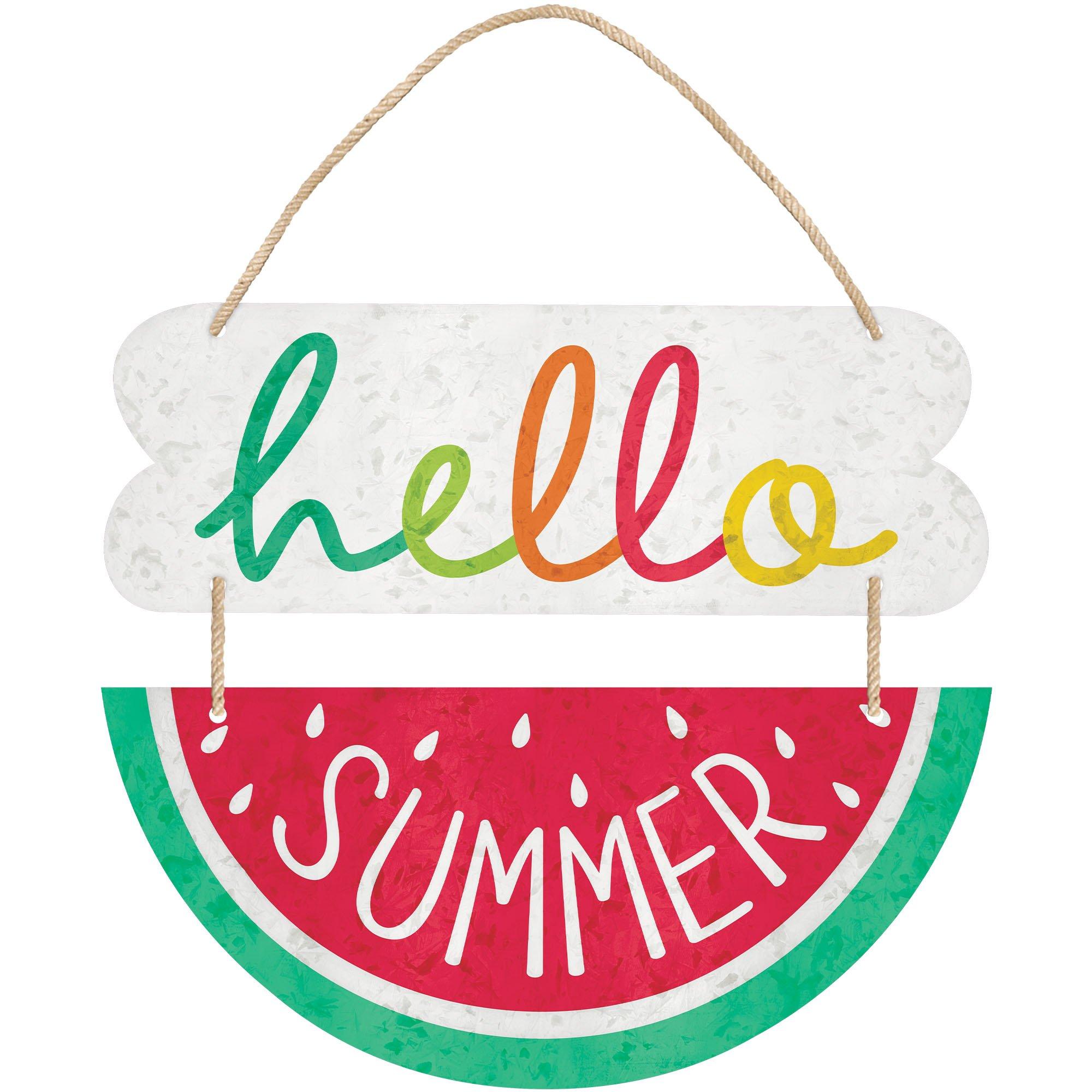 Hello Summer Metal Stacked Sign, 10.3in x 13in | Party City
