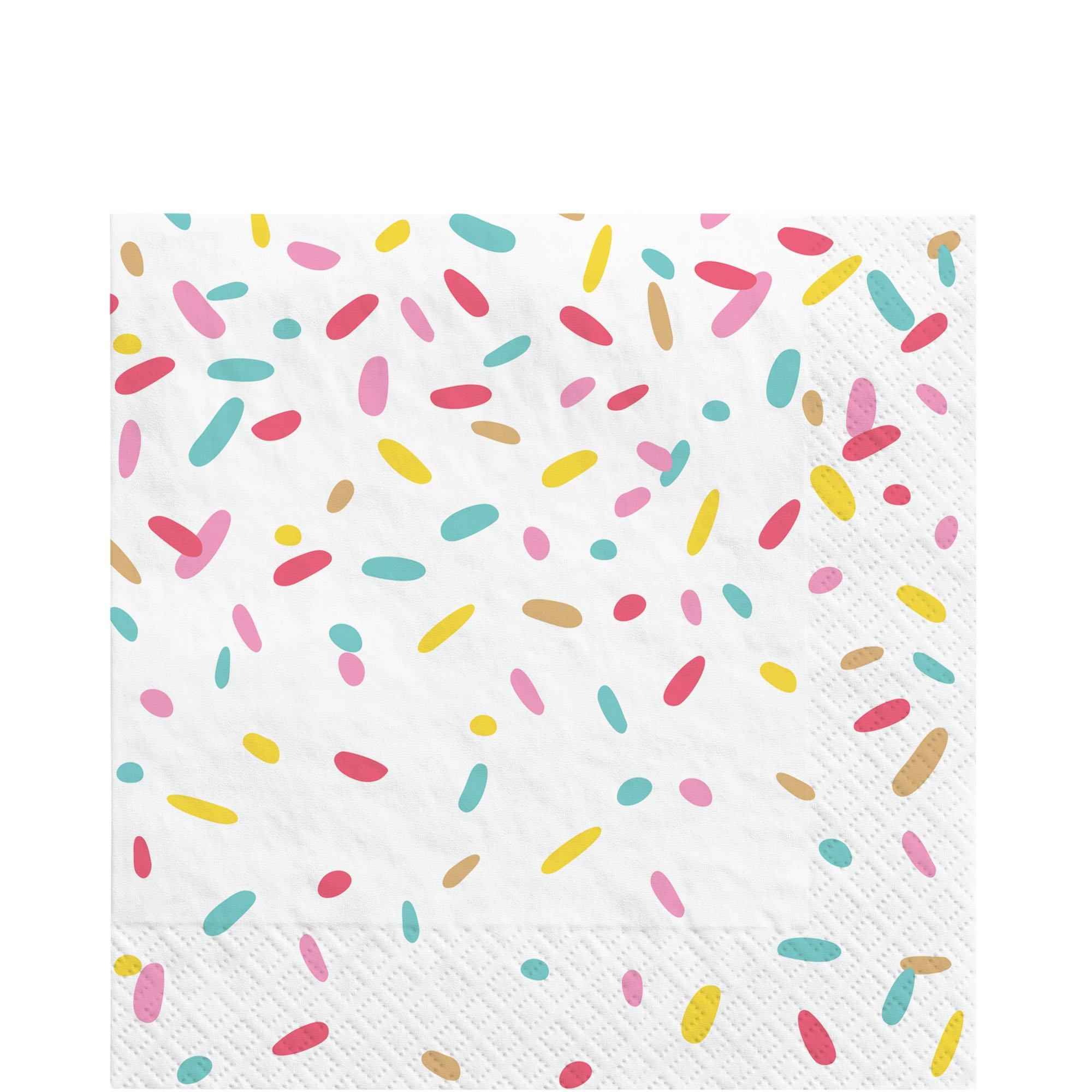 Multicolor Sprinkles Paper Lunch Napkins, 6.5in, 16ct Summer Sweets