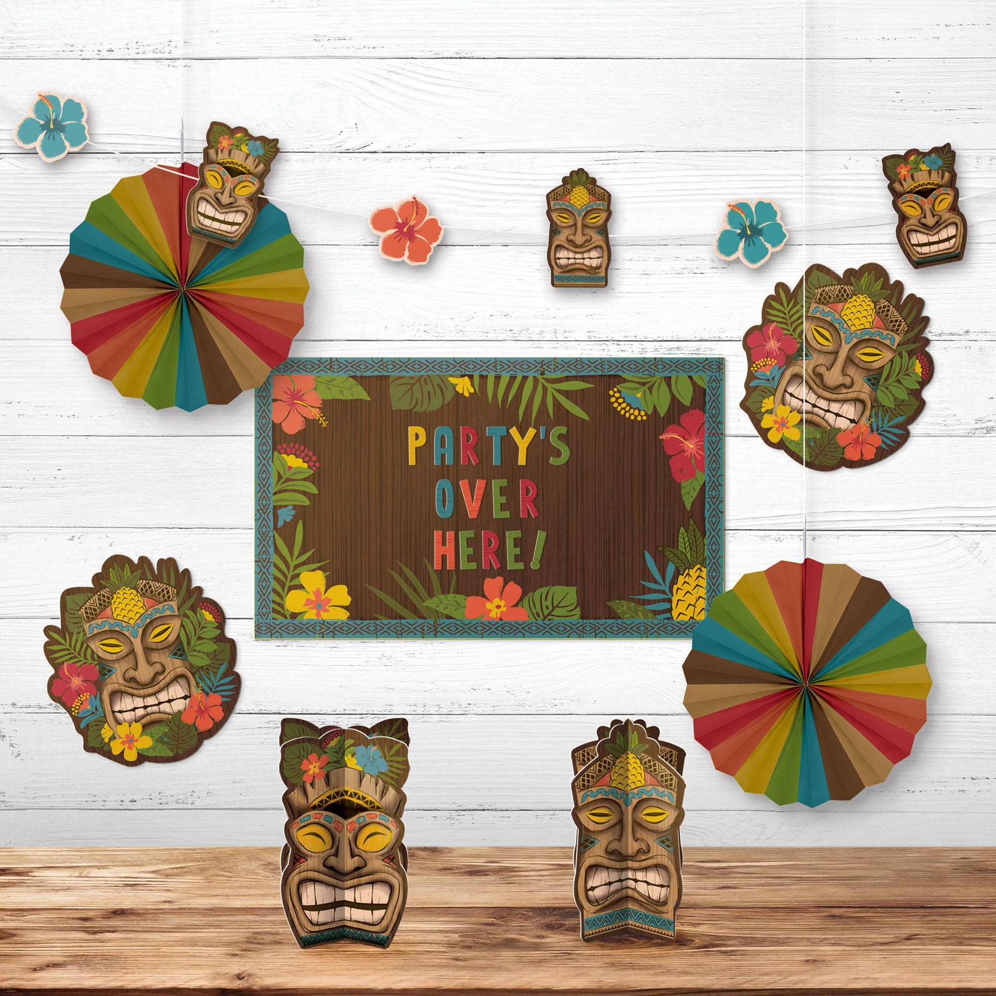 PartyCity Vintage Tiki Room Decorating Kit, 8pc | Hamilton Place