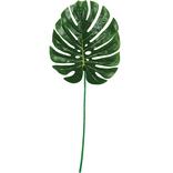 Monstera Leaf Plastic & Fabric Decoration, 11.4in x 30in