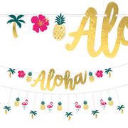 Metallic Aloha Summer Luau Cardstock Banners, 12ft, 2ct