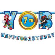 Sonic the Hedgehog Cardstock Birthday Banner Kit, 10.5ft