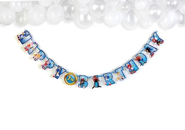 Sonic the Hedgehog Cardstock Birthday Banner Kit, 10.5ft