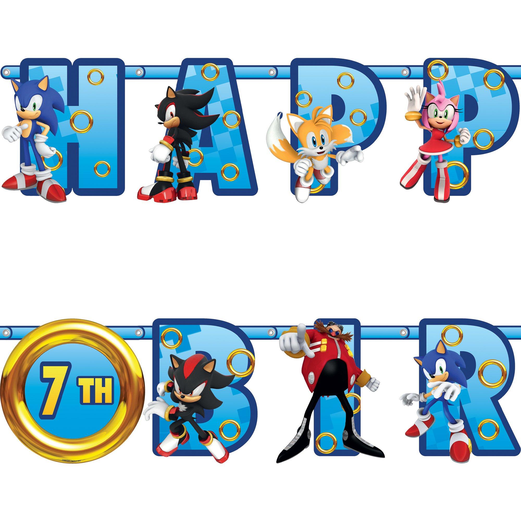 Sonic the Hedgehog Cardstock Birthday Banner Kit, 10.5ft