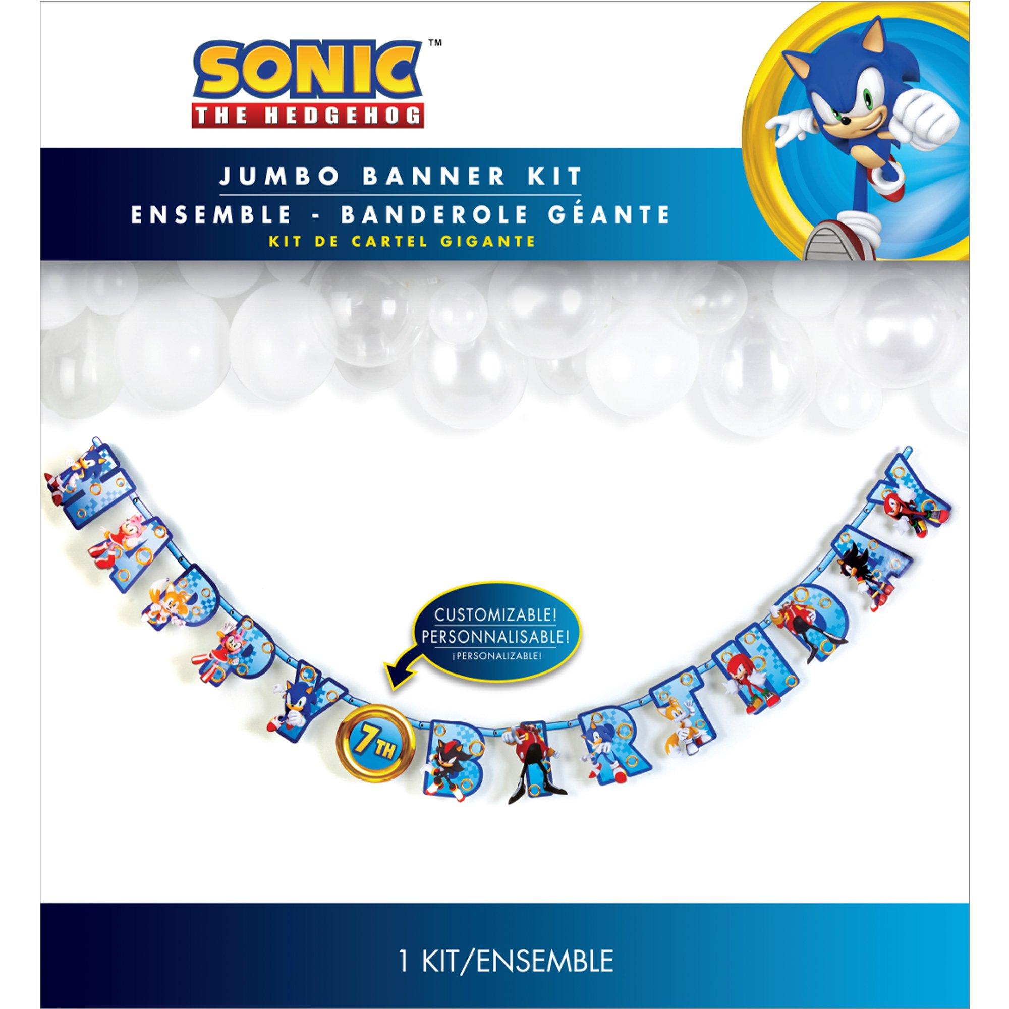 Sonic the Hedgehog Cardstock Birthday Banner Kit, 10.5ft