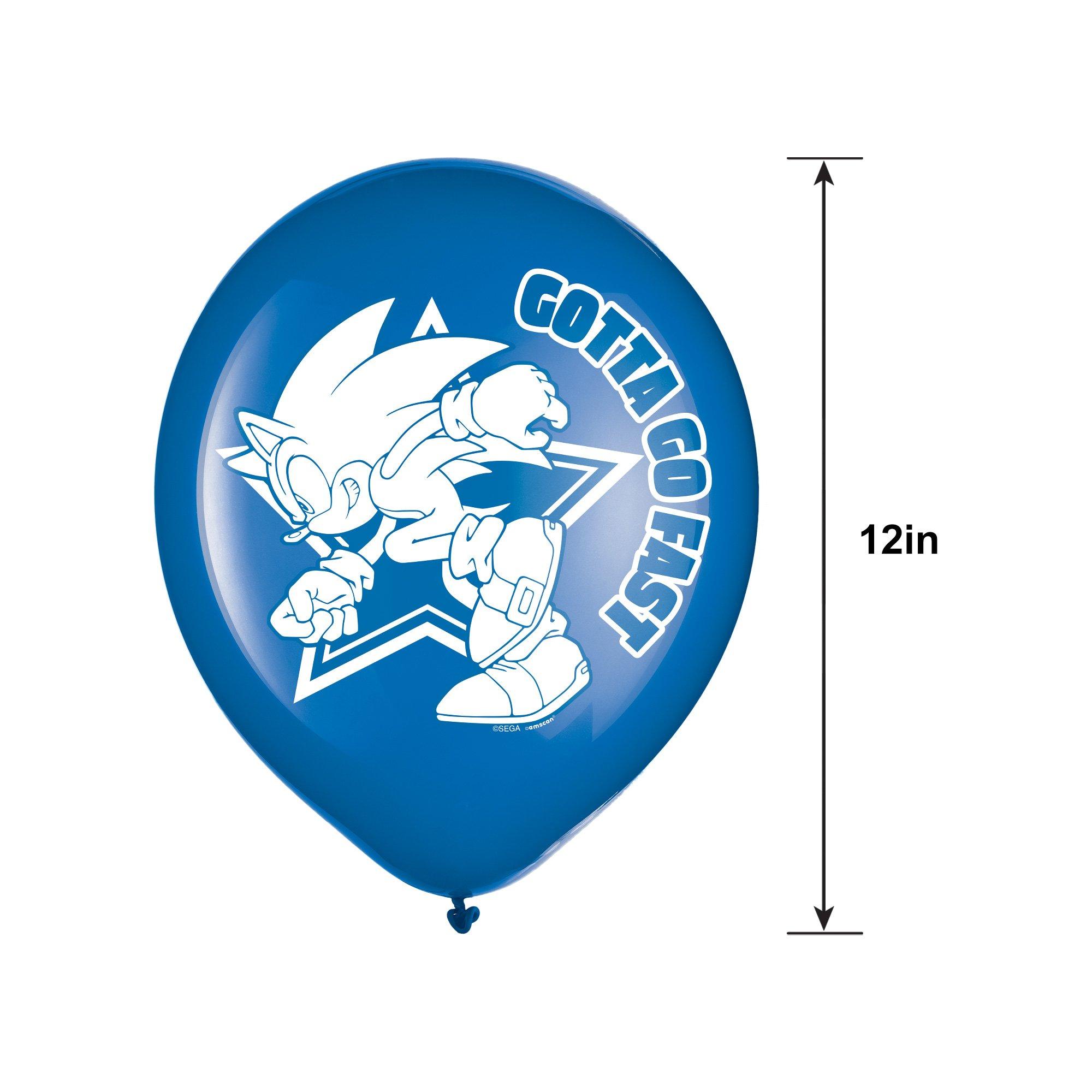 6ct, 12in, Sonic the Hedgehog Latex Balloons