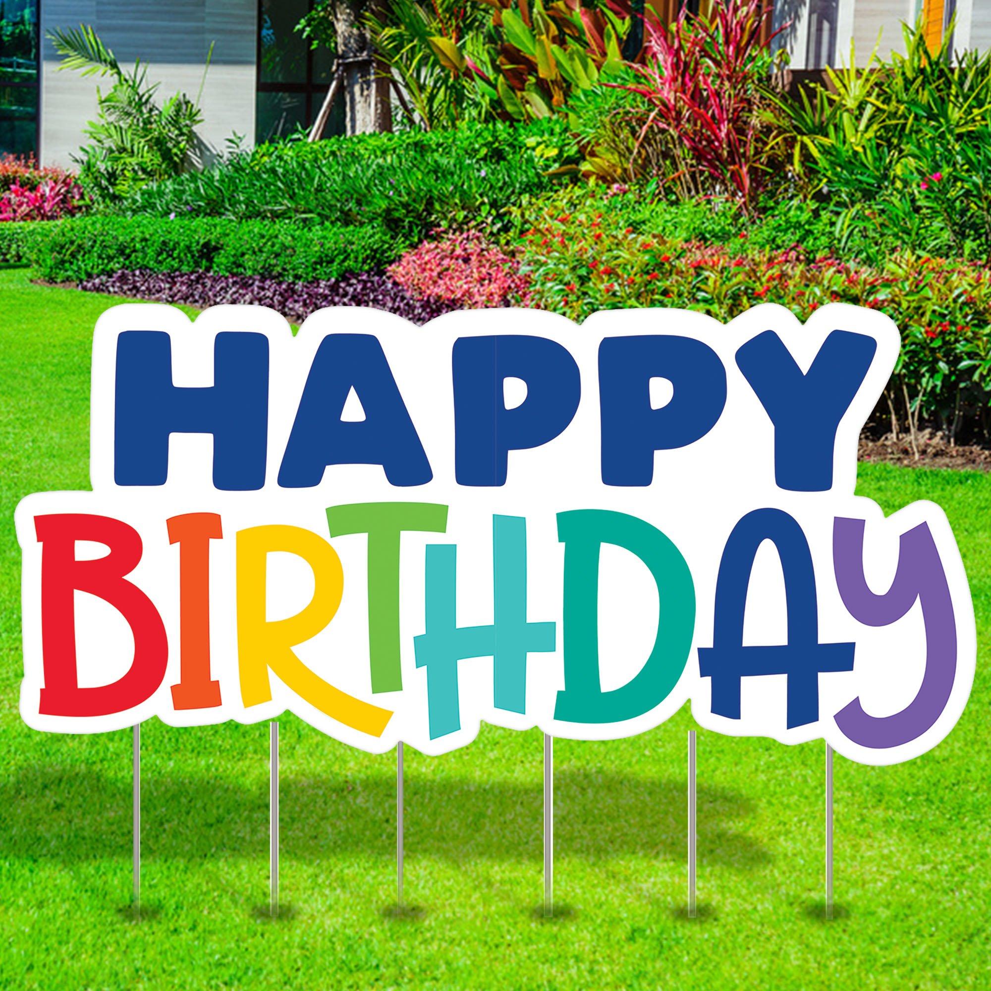 Happy Birthday Corrugated Plastic Yard Sign, 67in x 32.5in | Party City