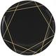 Black With Gold Geometric Rim Premium Plastic Dinner Plates, 10.5in, 20ct