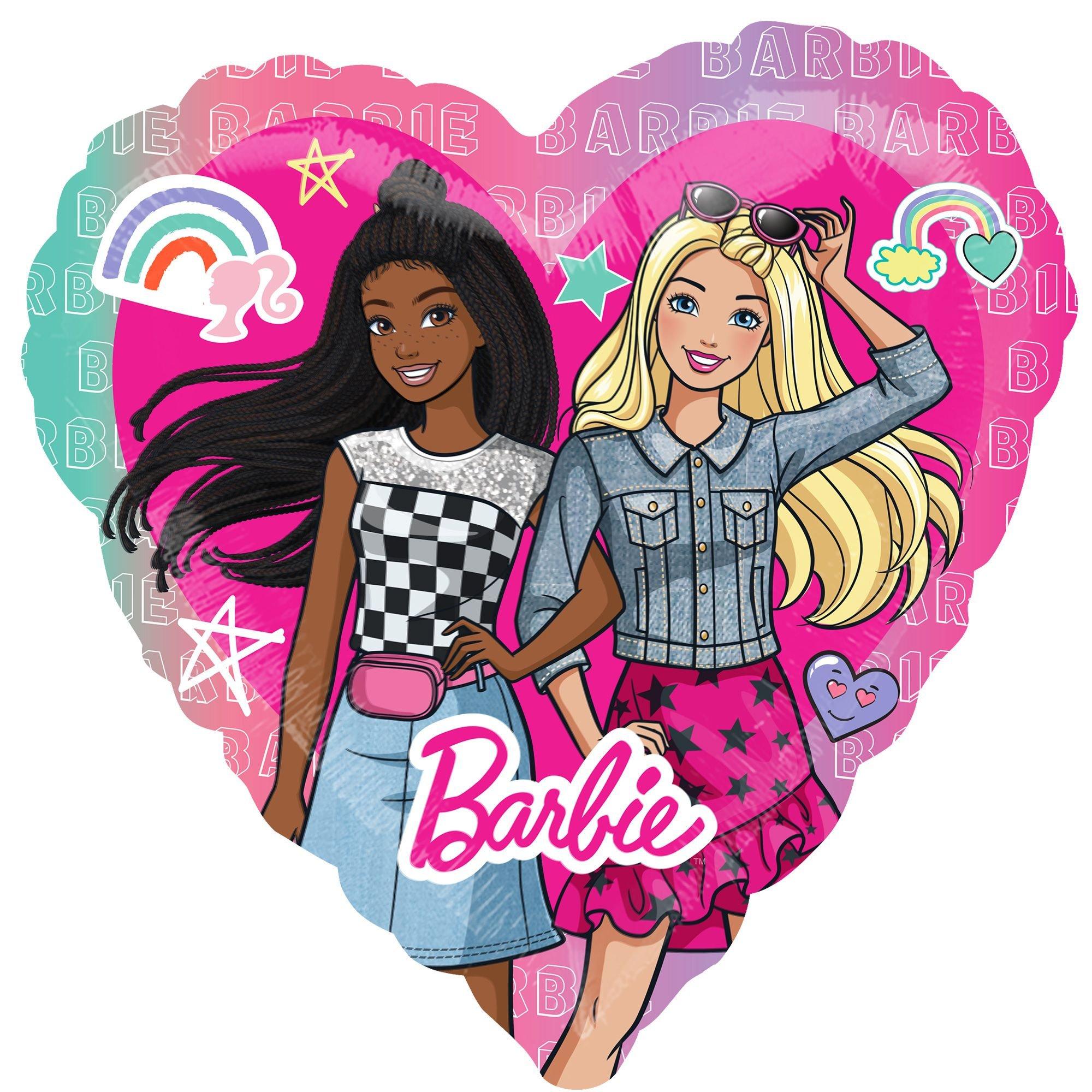 Giant Barbie Dream Together Heart Foil Balloon, 28in