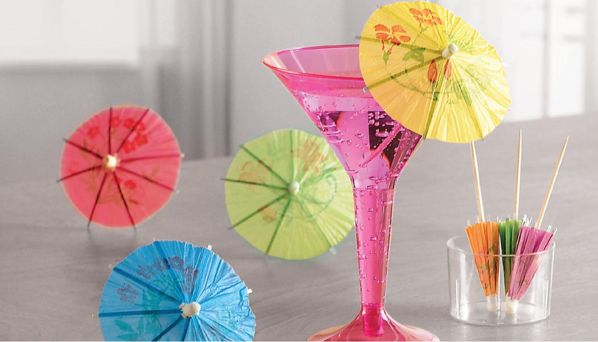 Multicolor Parasol Party Picks, 100ct