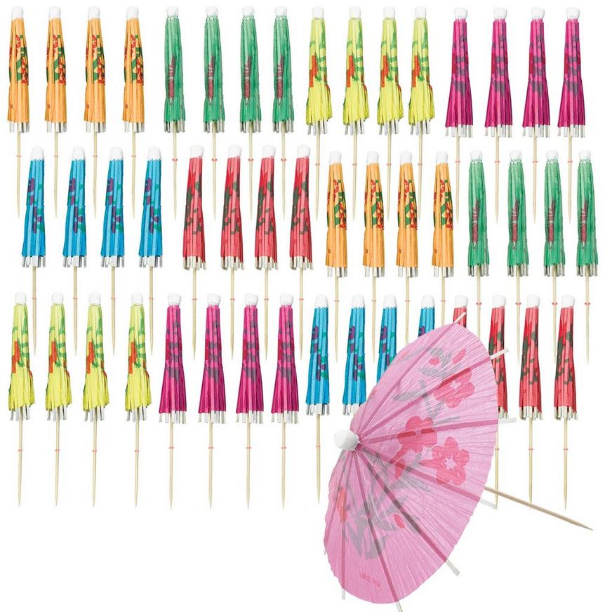 Multicolor Parasol Party Picks, 100ct