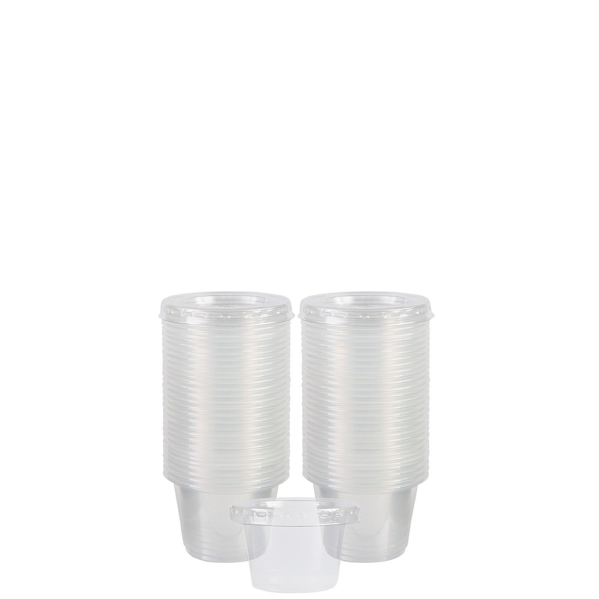 Clear Plastic Disposable Gelatin Shot Cups with Lids, 2 fl oz