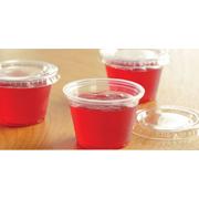 Clear Gelatin Shot Glasses Plastic Cups with Lids, 2.5oz, 50ct