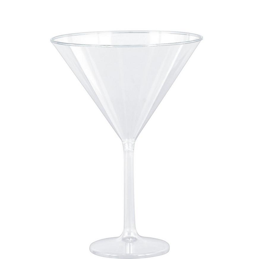 Jumbo Clear Plastic Martini Glasses, 25oz, 4ct