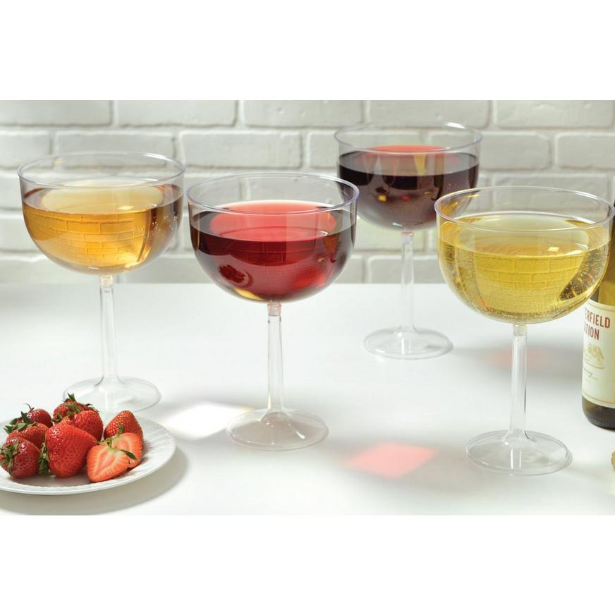 Jumbo Clear Plastic Wine Glasses, 47oz, 4ct
