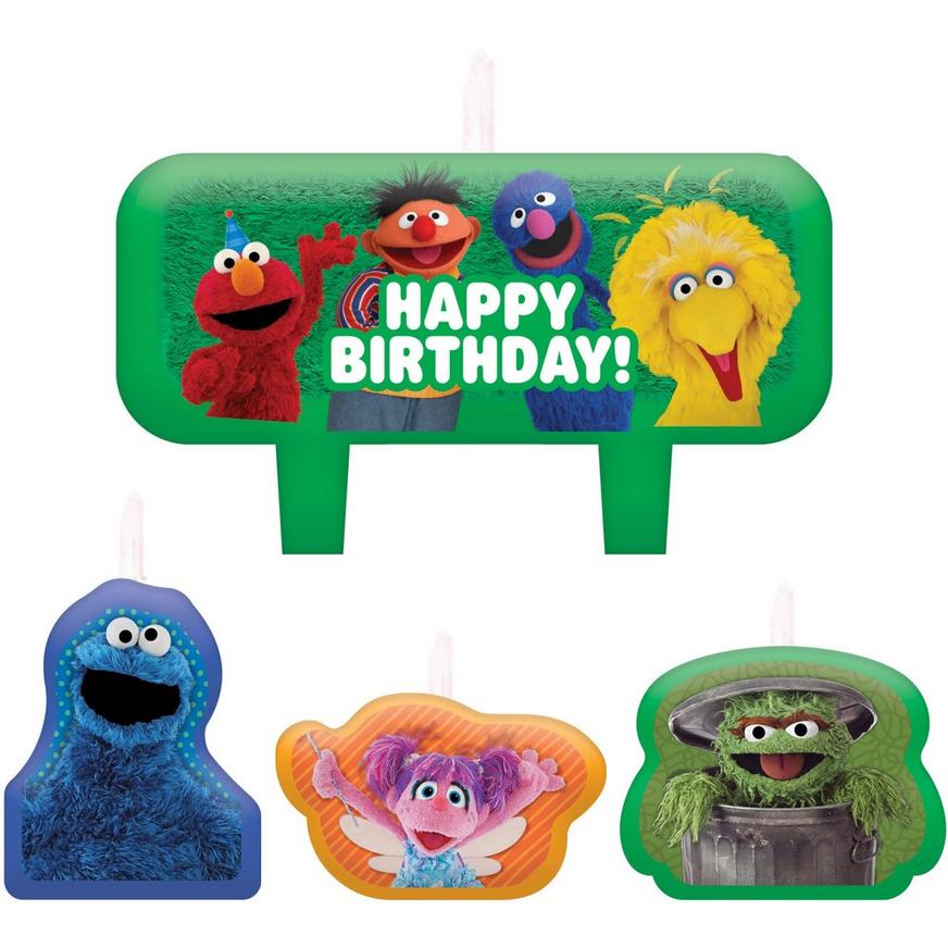 Everyday Sesame Street Birthday Candle Set, 4pc