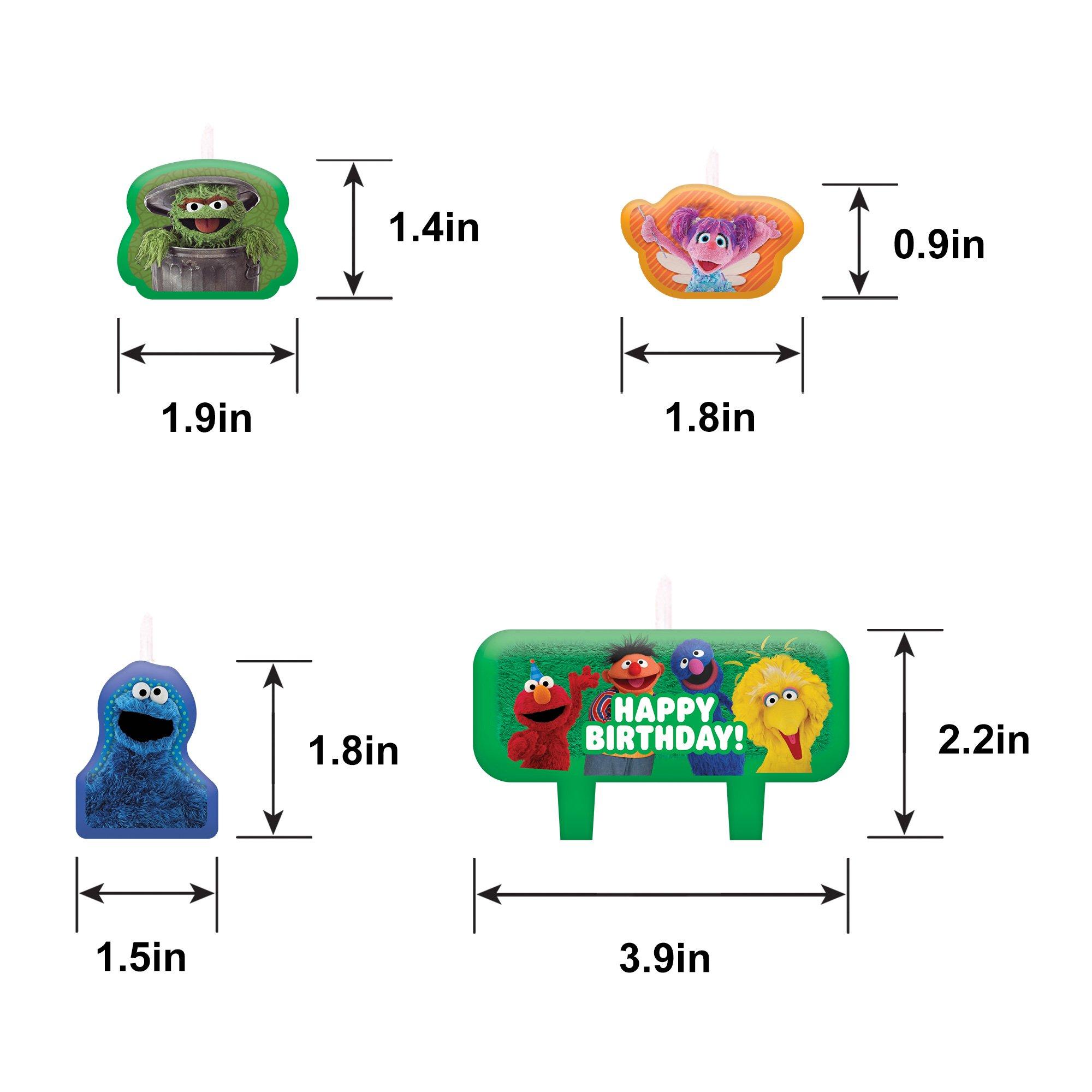 Everyday Sesame Street Birthday Candle Set, 4pc