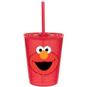 Elmo Plastic  Cup with Straw, 12oz - Everyday Sesame Street