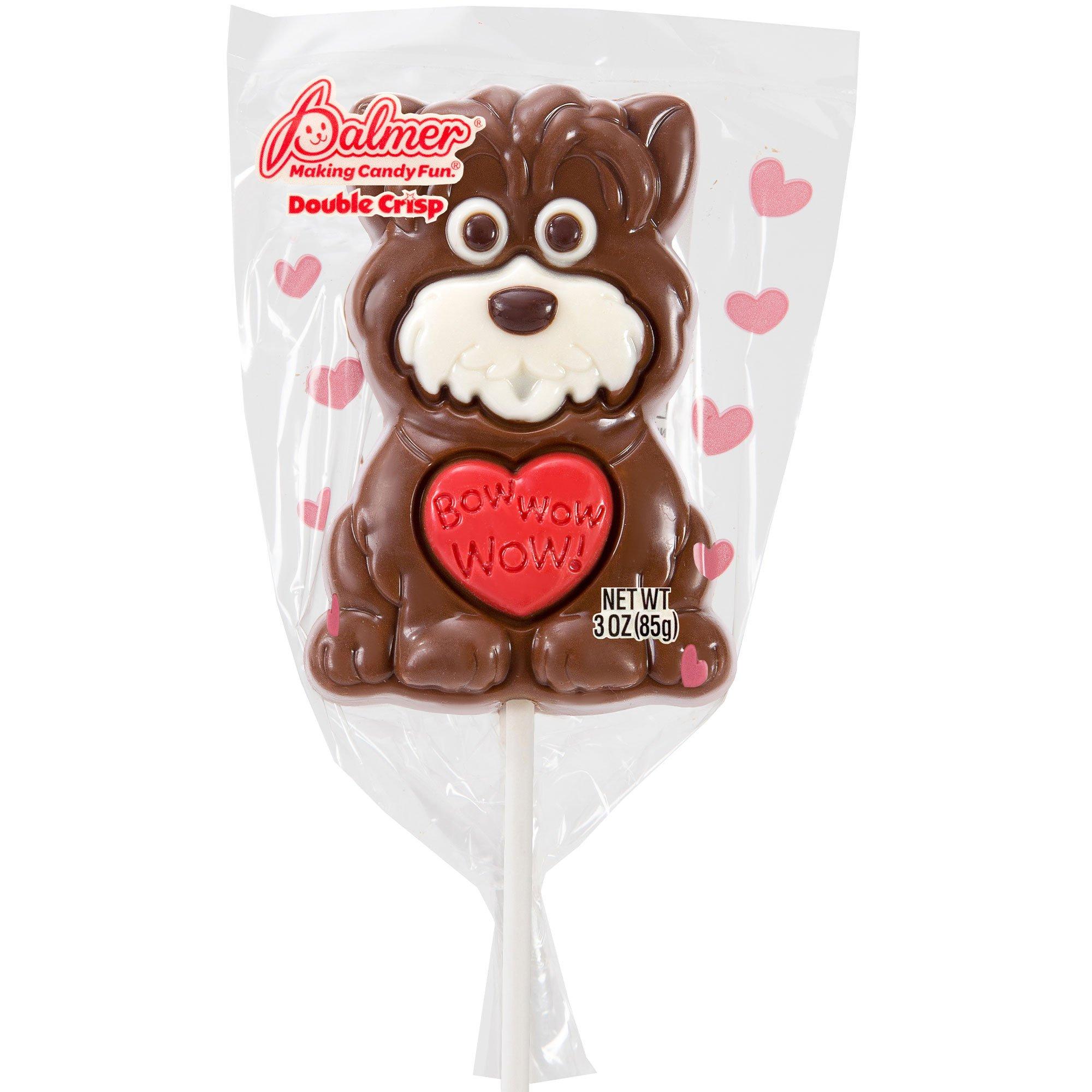 Palmer Big Puppy Valentine's Day Pop, 3oz - Milk Chocolate Double Crisp