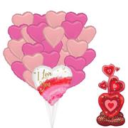 DIY Pink Hearts Valentine's Day Balloon Room Decorating Kit, 27pc