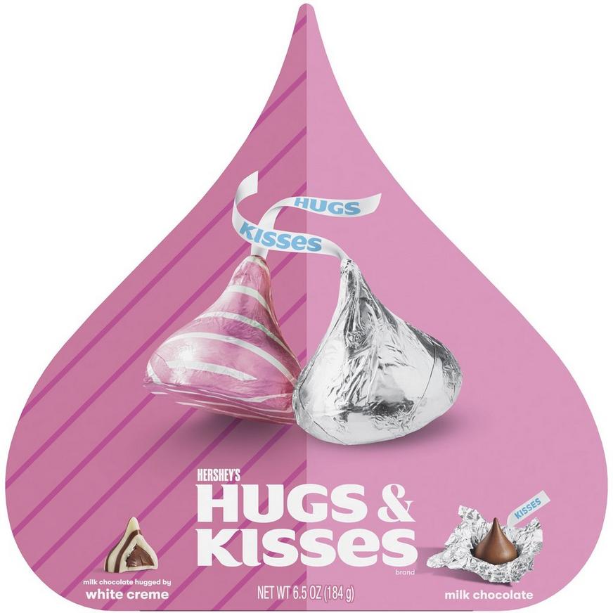 Hershey's Hugs & Kisses Valentine's Day Heart-Shaped Gift Box, 6.5oz - Milk Chocolate & White Crème