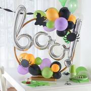Air-Filled Orange, Black, Green & Purple Boo Halloween Tabletop or Hangable Balloon Hoop Kit