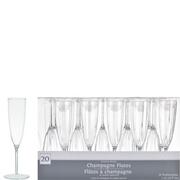 Clear Premium Plastic Champagne Flutes, 5oz, 20ct
