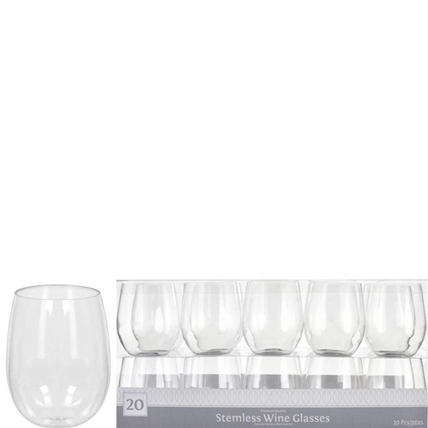 Clear Premium Plastic Wine Glasses, 12oz, 20ct | Party City