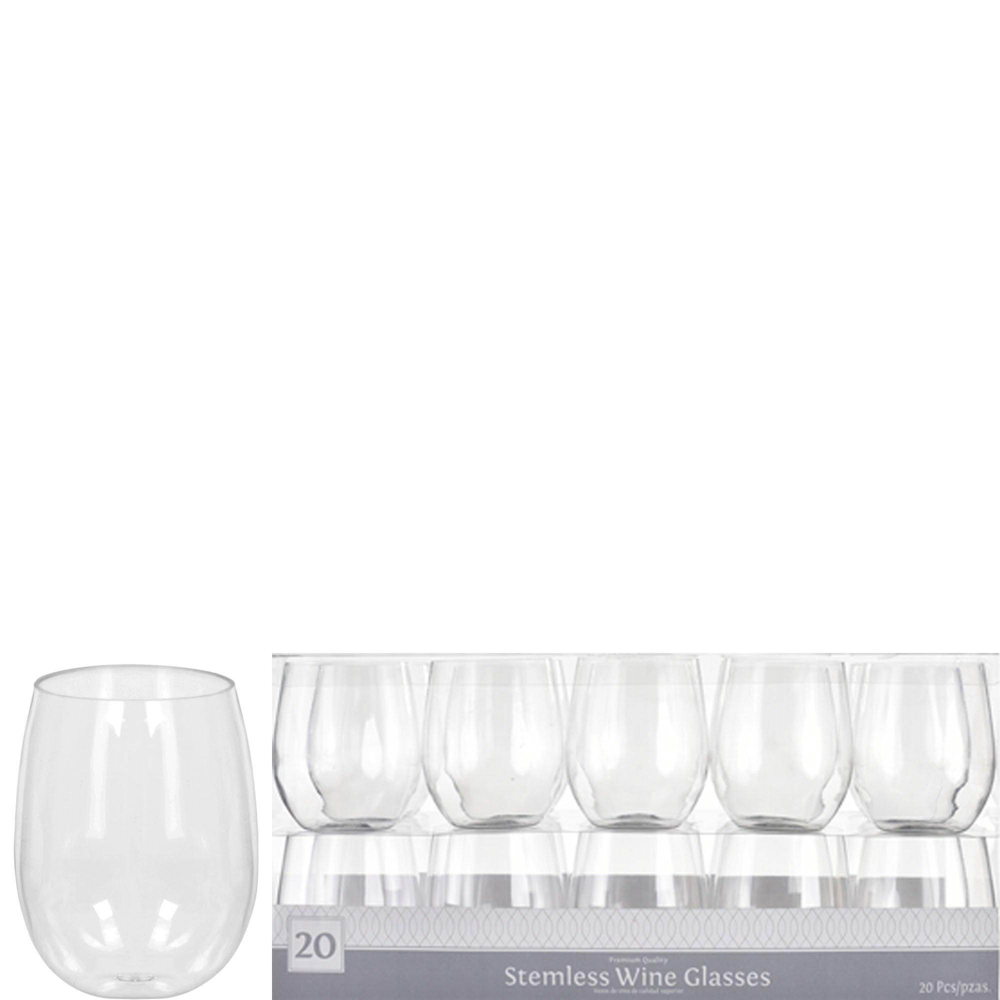 Bulk 48 Ct. Clear Stemless Plastic Wine Glasses | Oriental Trading