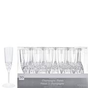 Clear Crystal Cut Premium Plastic Champagne Flutes, 5oz, 20ct