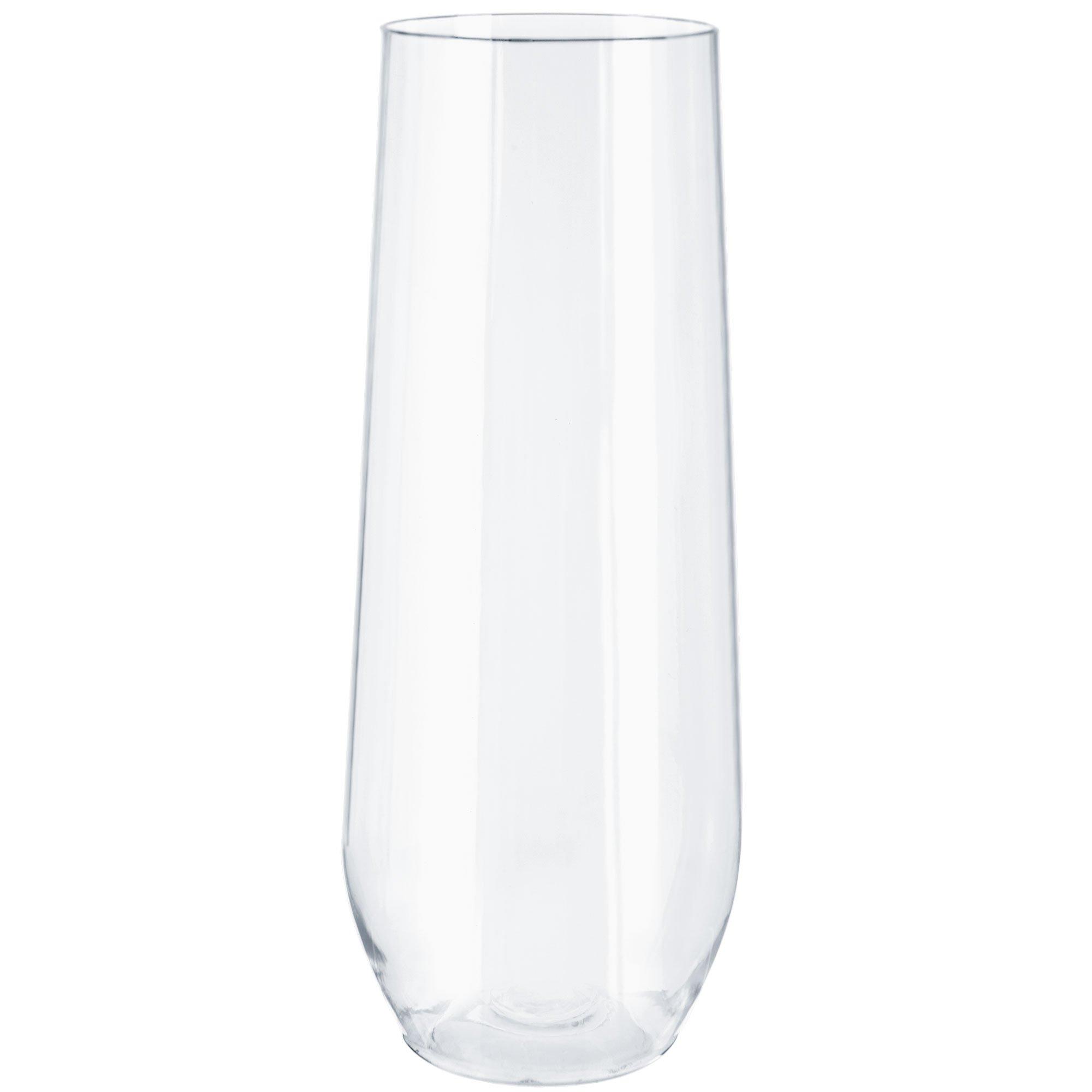 48 Glasses, 8 oz. Crystal Cut Plastic Champagne Flutes