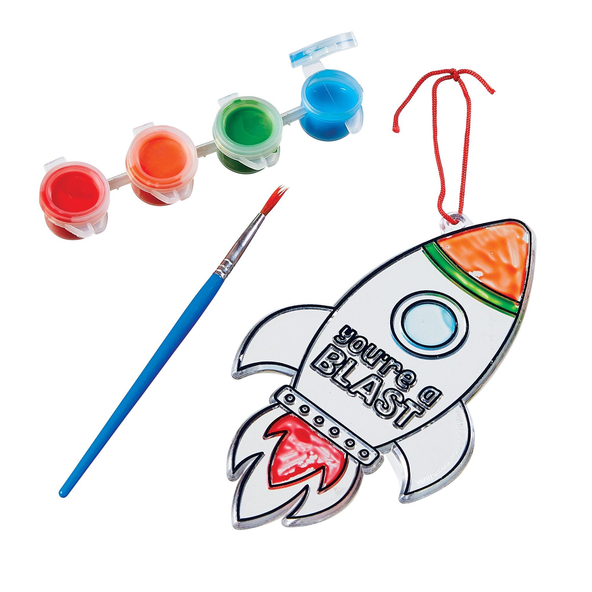 Create Your Own Rocket Ship Suncatcher Kit, 4pc Party City
