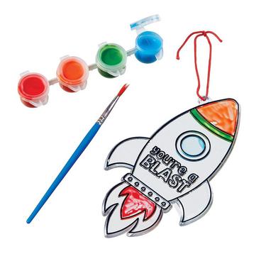 Amscan Create Your Own Rocket Ship Suncatcher Kit, 4pc | Party