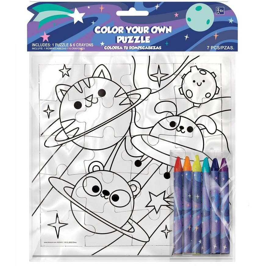 Color Your Own Space Puzzle, 7pc