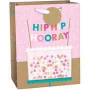 Confetti Cake Birthday Paper Gift Bag, 7.75in x 9.5in 