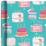 Birthday Cake Gift Wrap, 16ft x 30in (40 sq ft)