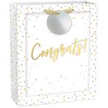 Medium Confetti Congrats Paper Gift Bag, 10.5in x 13in
