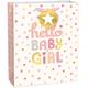 Large Hello Baby Girl Paper Gift Bag, 10.5in x 13in 