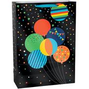 Jumbo Night of Balloons Birthday Paper Gift Bag, 16.75in x 23.75in 