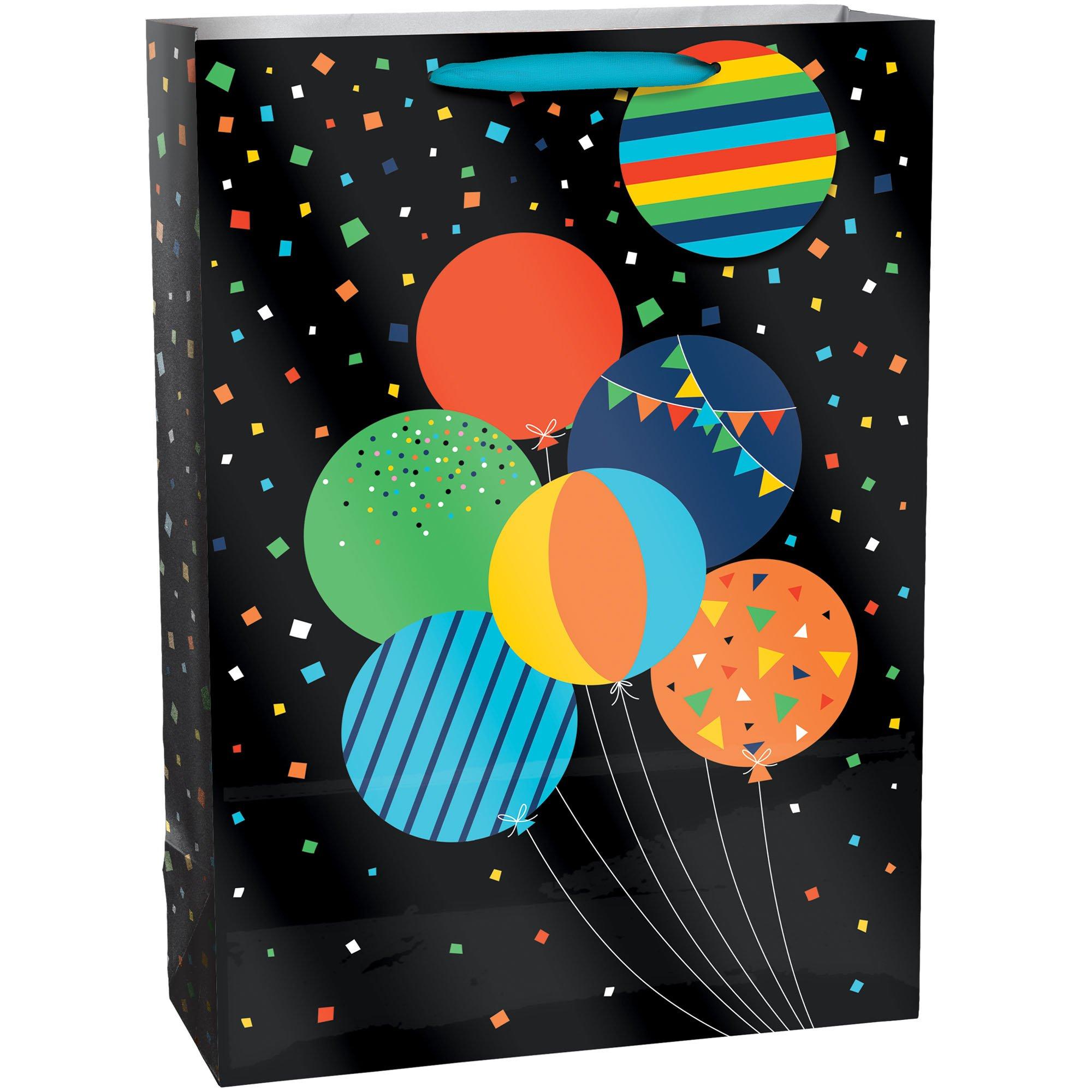 Large Birthday Balloon Gift Bag With Eight Sheets Of Tissue Paper