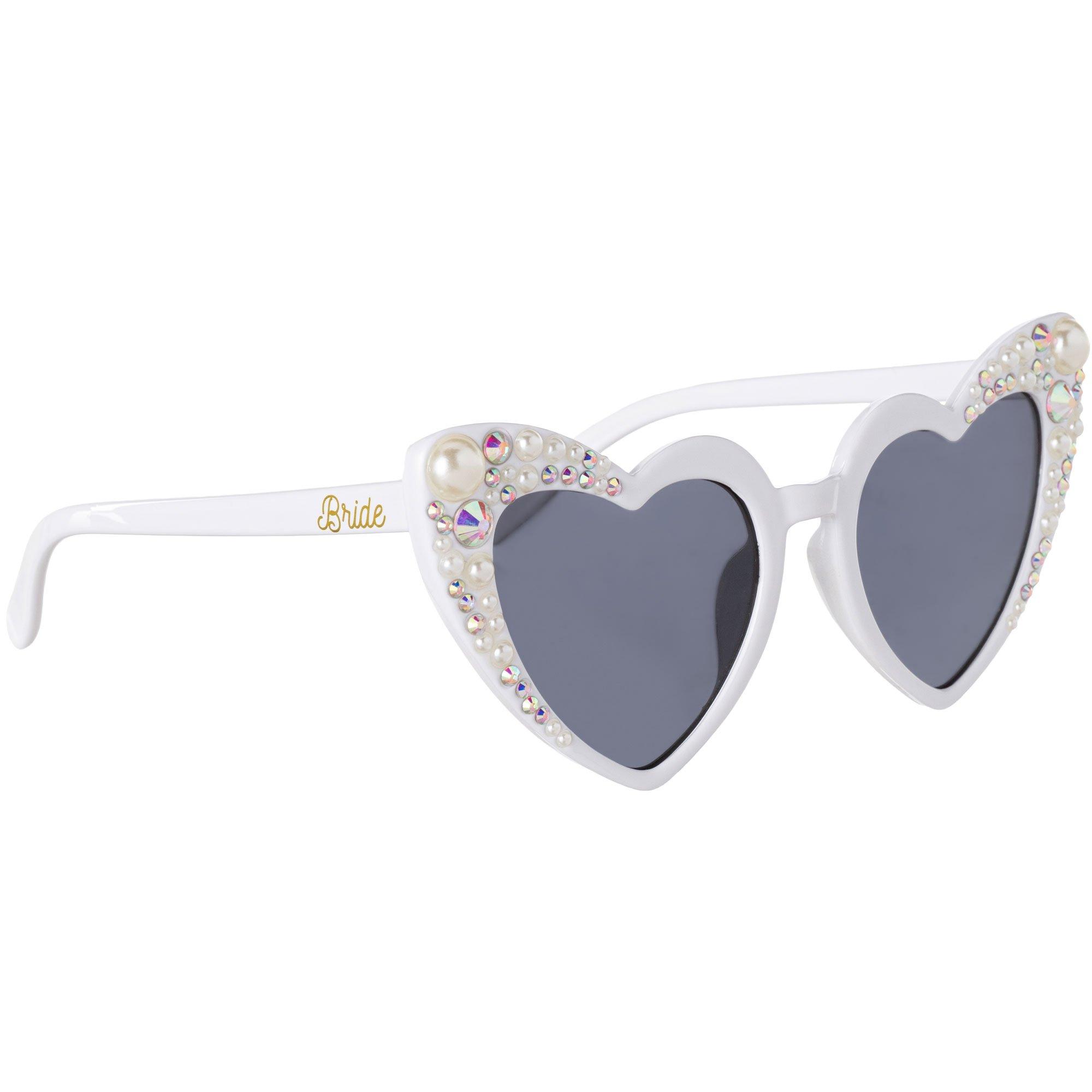 Sparkly Bridal Pearl Plastic Sunglasses