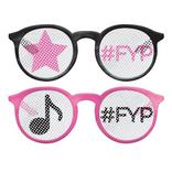 Metallic Black & Pink Internet Famous Plastic Glasses, 8ct